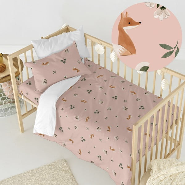 Pamut gyerek ágyneműhuzat babaágyhoz 100x120 cm Fox forest – Happy Friday