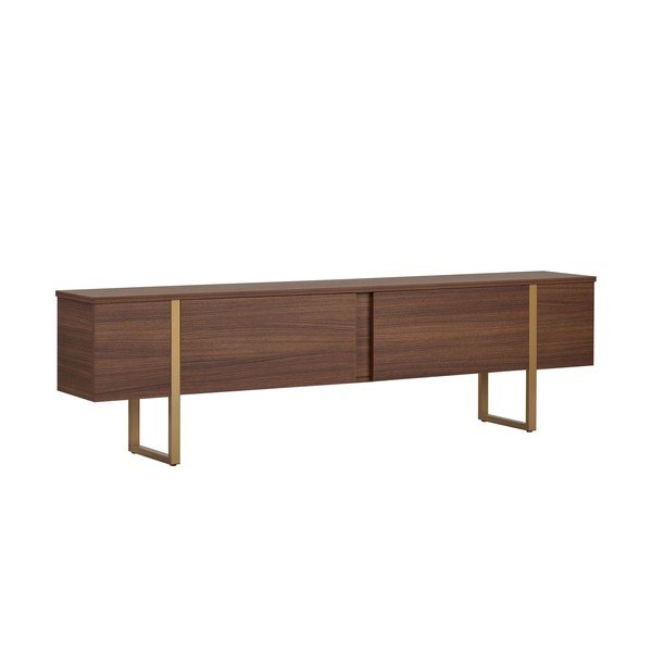 Sötét natúr színű TV-állvány diófa dekorral 180x50x30 cm Onera – Kalune Design