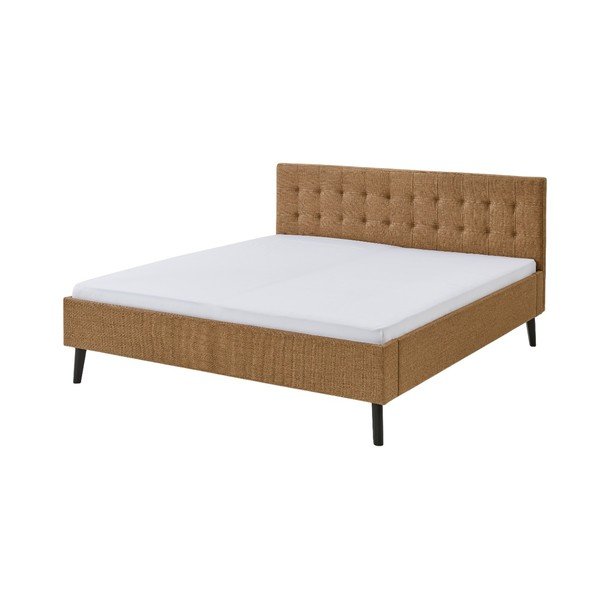 Barna kárpitozott franciaágy ágyrács nélkül 180x200 cm Empire – Meise Möbel