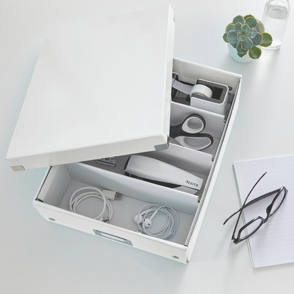 Office fehér rendszerező doboz, hossz 37 cm Click&Store - Leitz-image-1