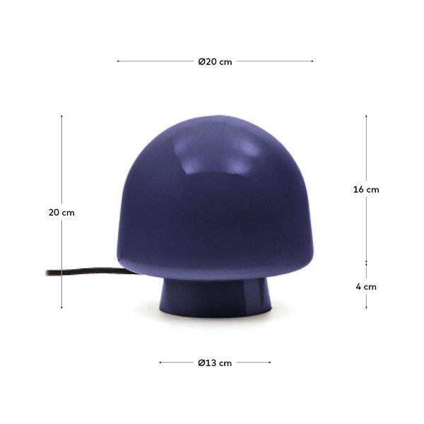 Sötétkék asztali lámpa üveg búrával (magasság 20 cm) Reig – Kave Home-image-4