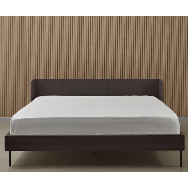 Fekete franciaágy tölgyfa dekorral 180x200 cm Wrap – Bonami Selection-image-3