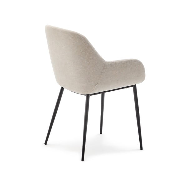 Krémszínű kárpitozott étkezőfotel Konna – Kave Home-image-4
