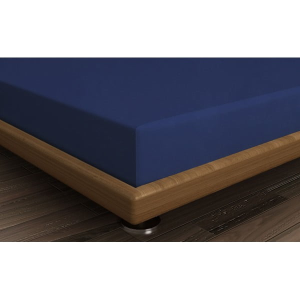 Sötétkék gumis pamut lepedő 140x200 cm – Mijolnir-image-1