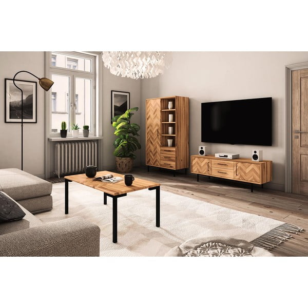 Natúr színű tölgyfa dohányzóasztal 60x80 cm Abies – The Beds-image-1