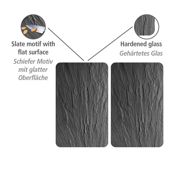 Edzett üveg tűzhely fedőlap szett 2 db-os 40x52 cm XL State – Wenko-image-2