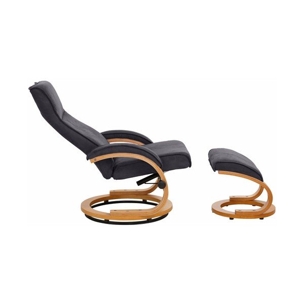 Rika szürke, textilhuzatos, állítható fotel lábtartóval - Støraa-image-2