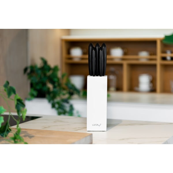 Caro 5 db-os késkészlet fehér tartóban - Vialli Design-image-2