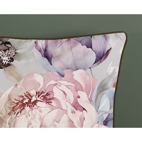 Szürke-barna egyszemélyes-hosszabbított pamut-szatén ágyneműhuzat 140x220 cm Colinda – Descanso-image-3