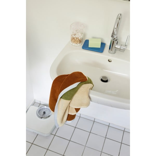 Barna frottír pamut fürdőlepedő 70x140 cm Block – Hübsch-image-1