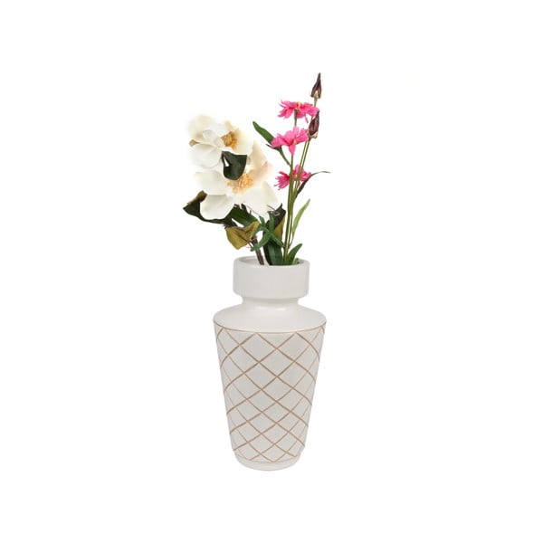 Carved Diamonds fehér kézzel készített váza - PT LIVING-image-2