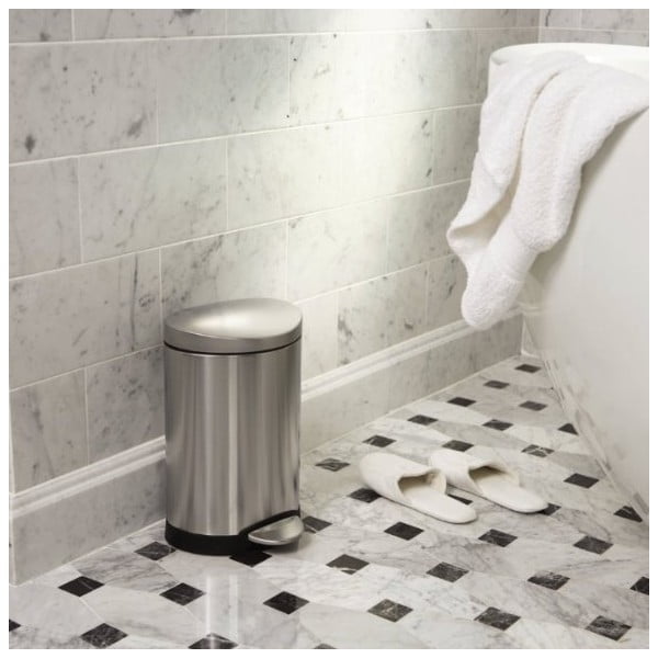Matt ezüstszínű acél pedálos szemetes 6 l – simplehuman-image-1