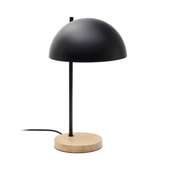 Fekete-natúr színű asztali lámpa fém búrával (magasság 48,5 cm) Catlar – Kave Home