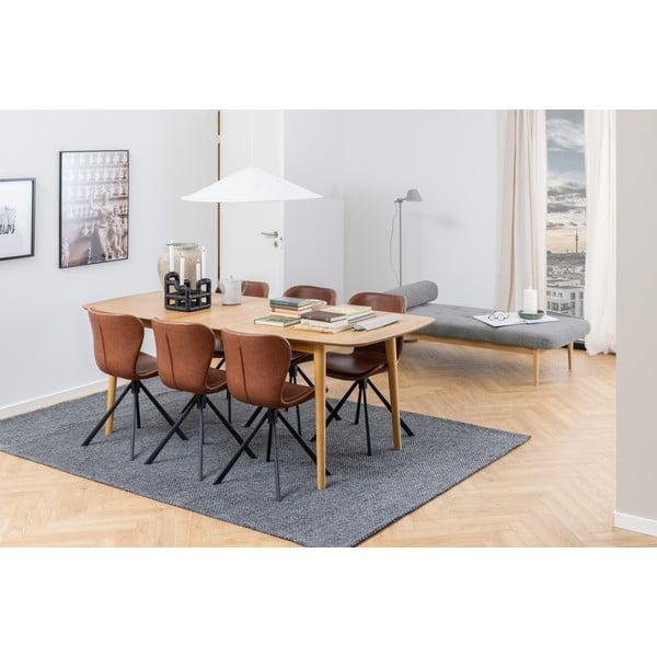 Kinyitható étkezőasztal tölgyfa dekoros asztallappal 180x90 cm Montreux - Actona-image-2