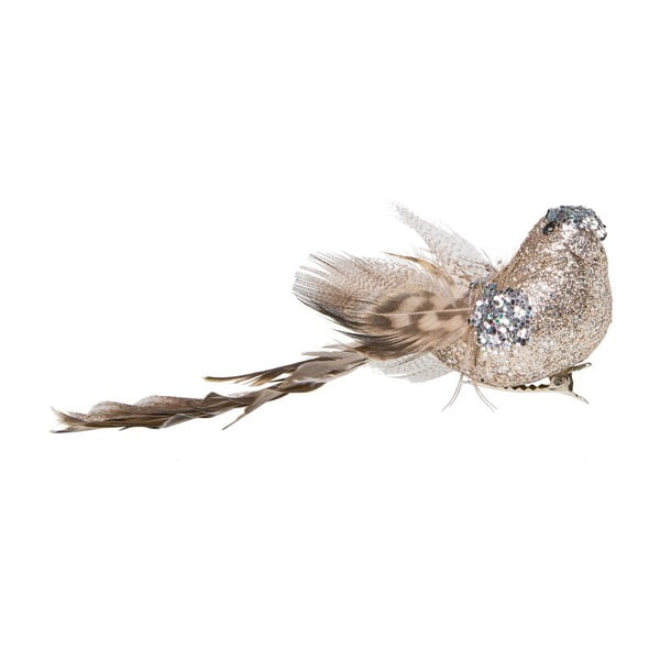Birdy ezüst színű, madár formájú karácsonyi dekoráció csipesszel - Butlers