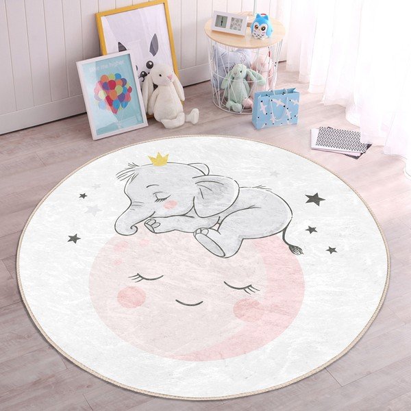 Fehér gyerek szőnyeg ø 120 cm Comfort – Mila Home-image-4