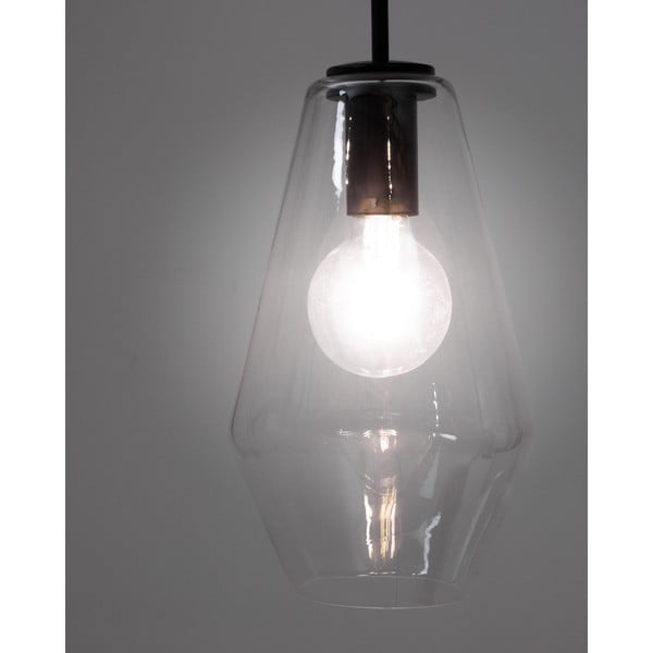 Fekete függőlámpa üveg búrával ø 17 cm Mao – Kave Home-image-4