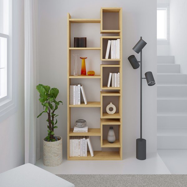 Könyvespolc tölgyfa dekorral 60x168,5 cm Eladi – Marckeric-image-3