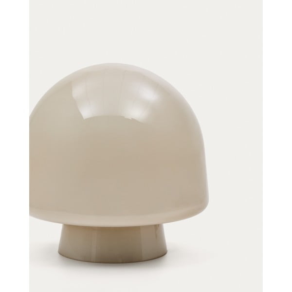 Szürkésbézs asztali lámpa üveg búrával (magasság 20 cm) Reig – Kave Home-image-2