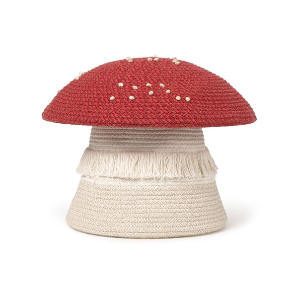 Piros-krémszínű textil játéktároló kosár ø 38x33 cm Big Mushroom – Lorena Canals