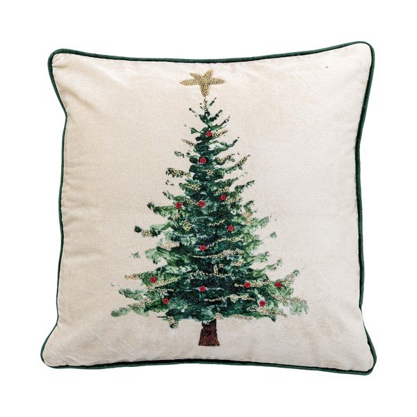 Pamut-viszkózkeverék díszpárna karácsonyi mintával 45x45 cm Evelin – Bloomingville
