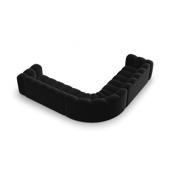 Antracitszürke bársony moduláris sarokkanapé Lupine – Micadoni -image-3