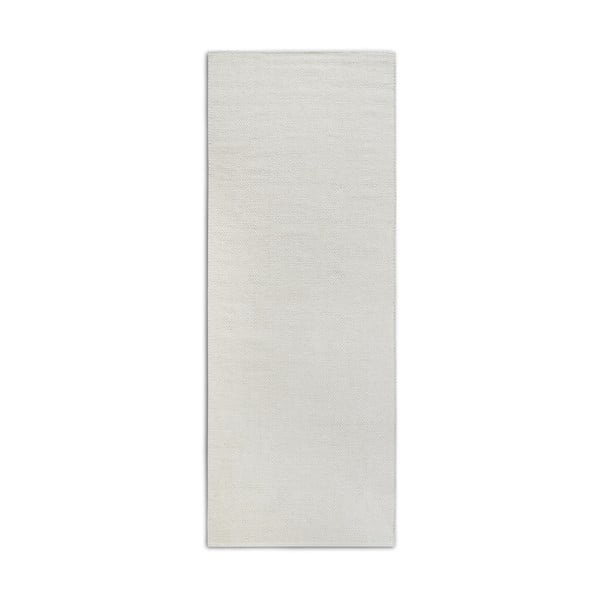 Krémszínű kézi szövésű gyapjúkeverék futószőnyeg 80x200 cm Pradesh Natural White – Elle Decoration