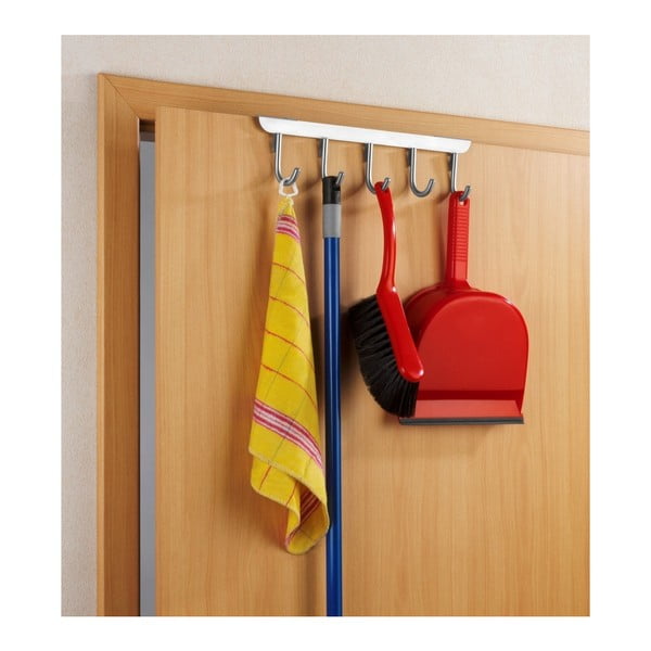 Asola ezüstszínű, 5 akasztós fogas ajtóra - Wenko-image-2