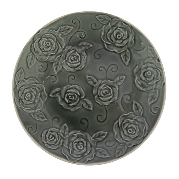 Roses sötétzöld dísztányér, ⌀ 25,5 cm - Antic Line