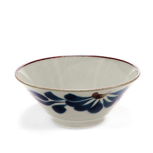 Kék-bézs porcelán tálka ramenhez 900 ml Flower – Rex London