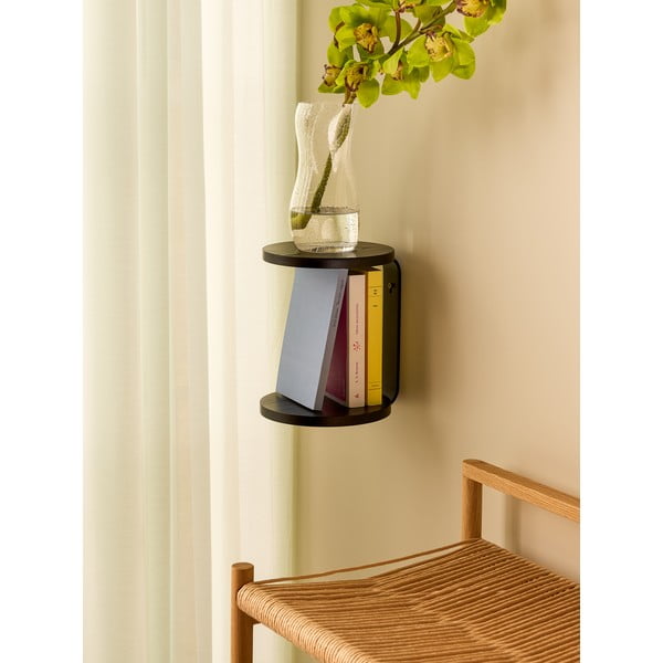 Fekete többszintes fali polc 25,5 cm Oto – Hübsch-image-2