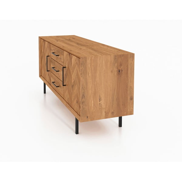 Natúr színű tölgyfa alacsony komód 144x65 cm Abies – The Beds-image-3