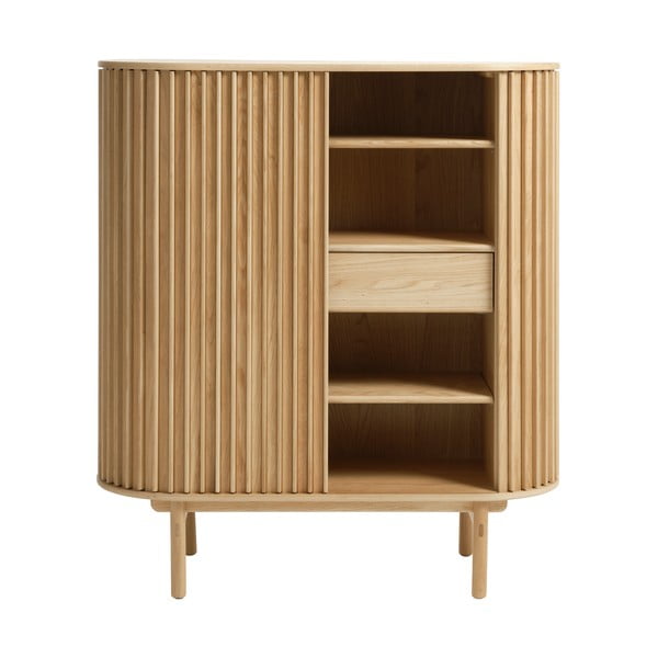 Natúr színű szekrény tölgyfa dekorral 110x125 cm Carno – Unique Furniture-image-4