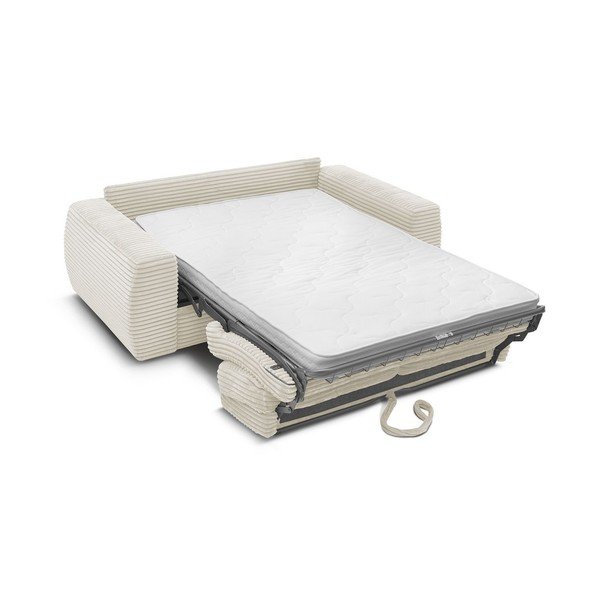 Bézs kordbársony kanapé mindennapos alvásra-kinyitható 240 cm Hugo – Bobochic Paris-image-4