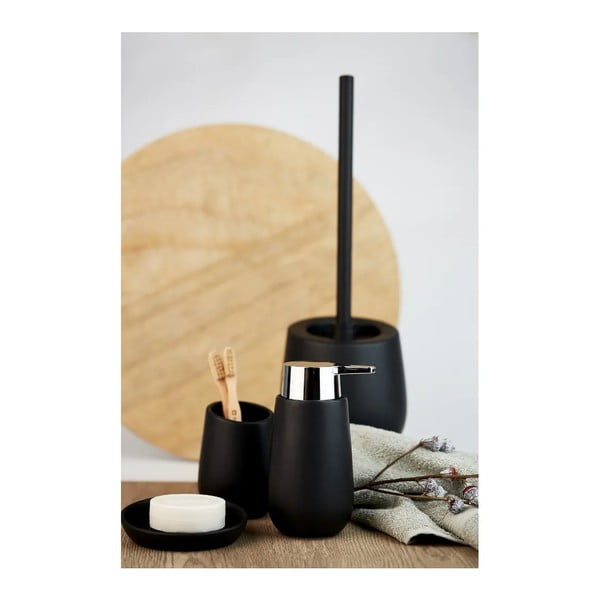Matt fekete kerámia fürdőszobai kiegészítő szett Badi – Wenko-image-1