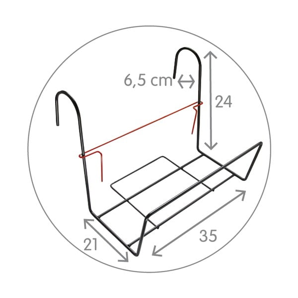 Siestino fekete fém tartó virágtartóhez - Plastia-image-1