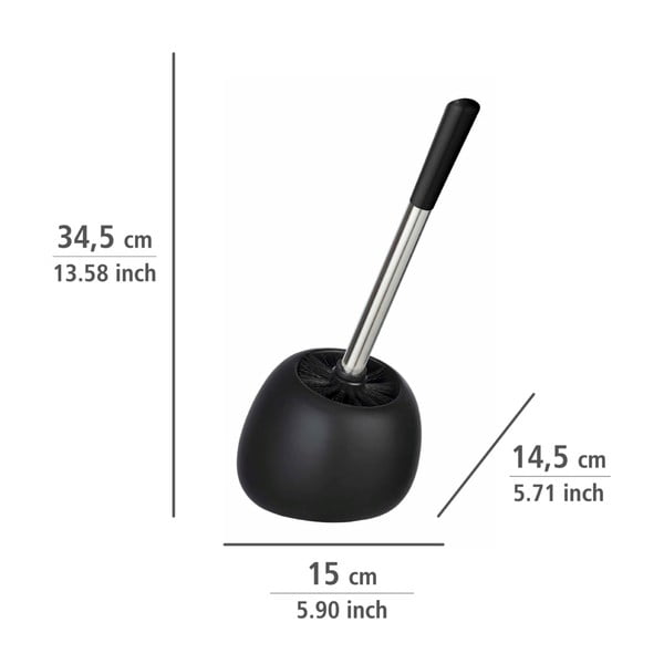 Polaris fekete kerámia WC-kefe - Wenko-image-3