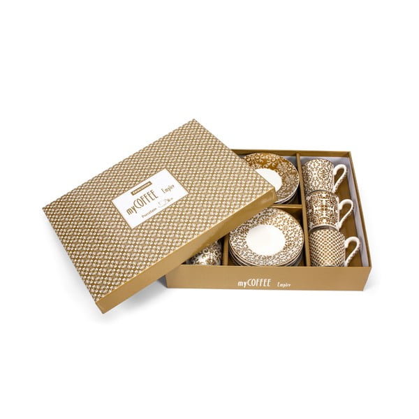 Aranyszínű porcelán csésze szett 6 db-os My Coffee – Tescoma-image-1