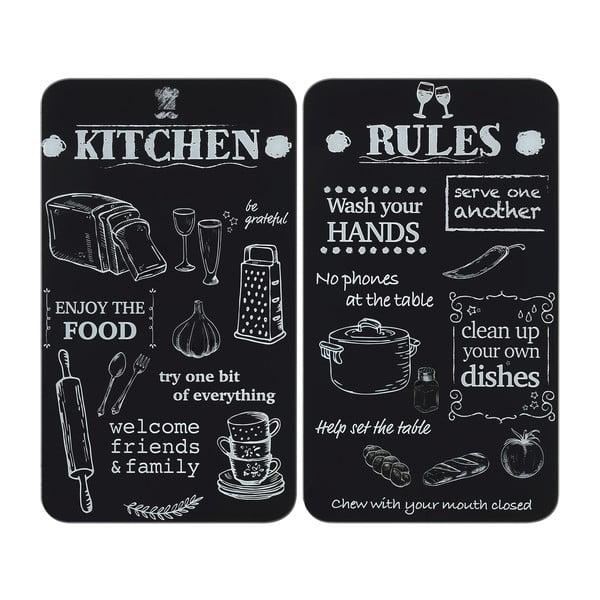 Edzett üveg tűzhely fedőlap szett 2 db-os 52x30 cm Kitchen Rules – Maximex