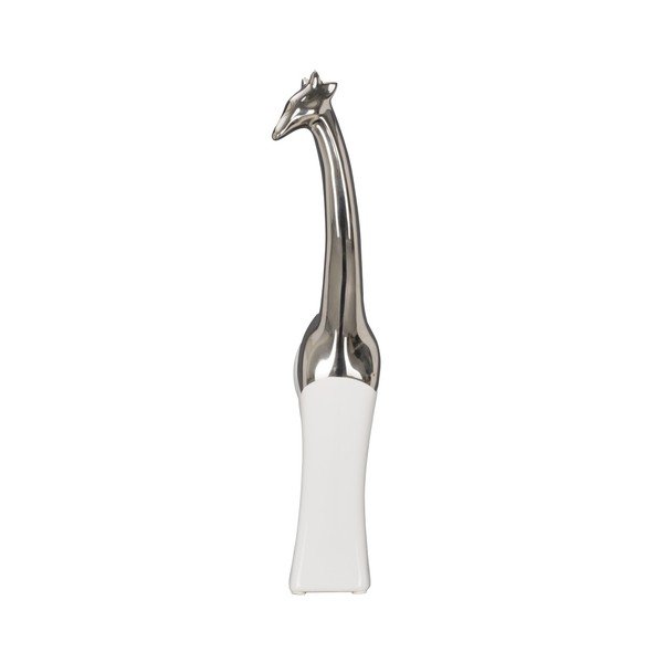 Giraffa fehér kerámia dekorációs szobrocska, magassága 35 cm - Mauro Ferretti-image-1