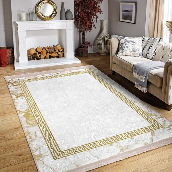 Fehér-aranyszínű szőnyeg 80x150 cm – Mila Home-image-2