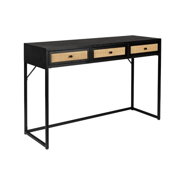 Fekete konzolasztal 40x120 cm Guuji – White Label-image-2