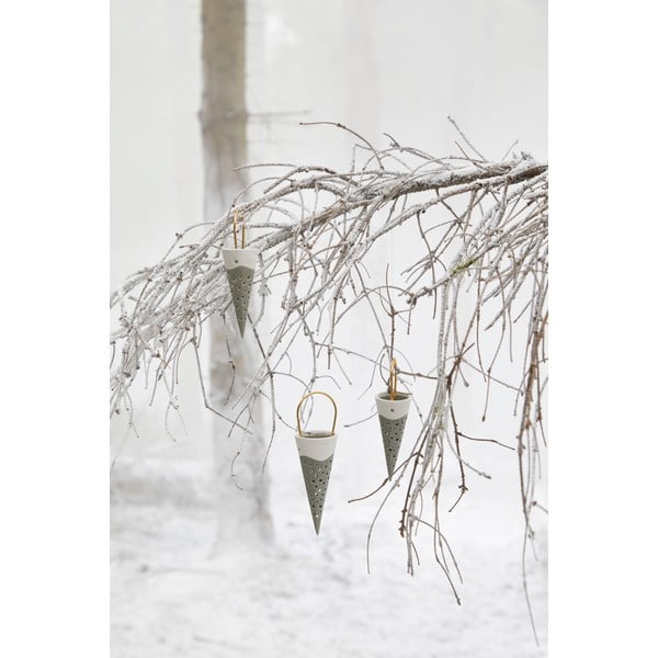 Cone zöld kerámia függő dekoráció, magasság 18 cm - Kähler Design-image-2