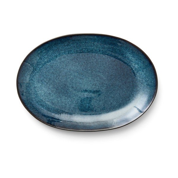 Fekete-kék kőedény tányér Gastro Dark Blue/Black – Bitz