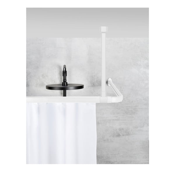 Fehér mennyezeti zuhanyfüggönyrúd tartó Era – Wenko-image-1