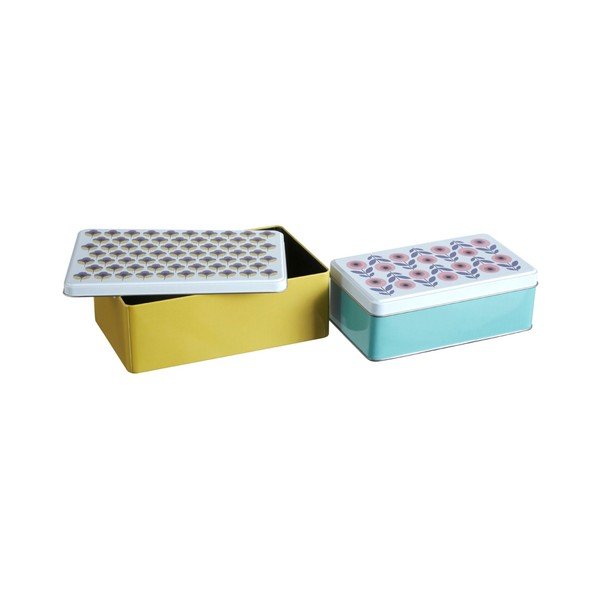 Fedeles dekoratív fém tárolódoboz szett 2 db-os Joni – Premier Housewares-image-4