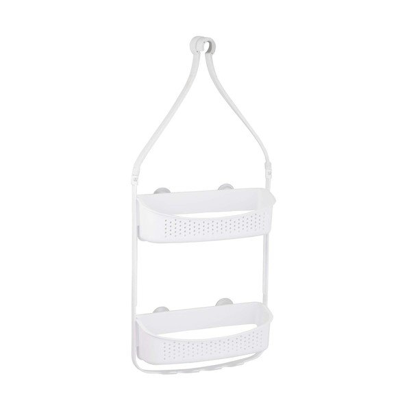 Matt fehér függő műanyag fürdőszobai polc Vesper – douceur d'intérieur