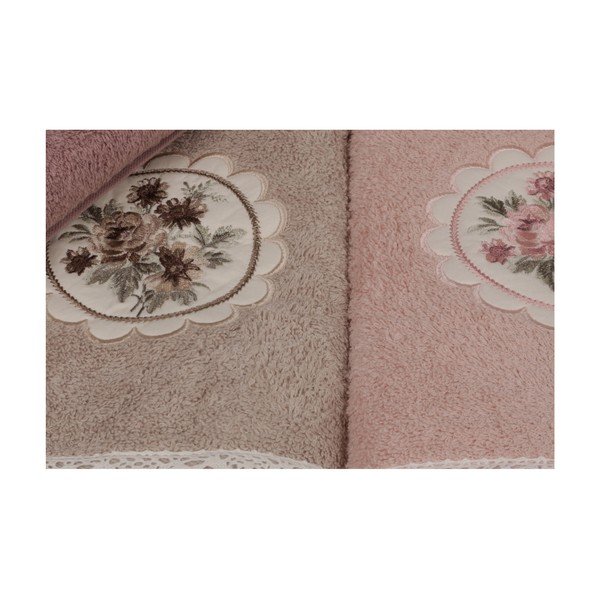 Vintage Violet pink kéztörlő szett, 6 darabos-image-1