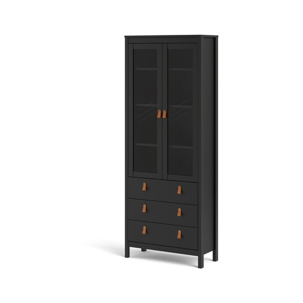 Fekete tálalószekrény 78x199 cm Madrid – Tvilum-image-3