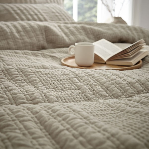 Bézs kétszemélyes-hosszabbított ágyneműhuzat 230x220 cm Tamba Stripe – Pineapple Elephant-image-3